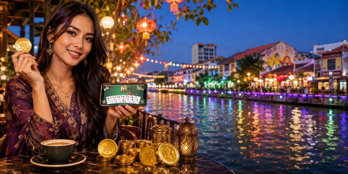 Pemain Melaka bermain rummy dalam suasana kasino tempatan yang ceria di platform bull99